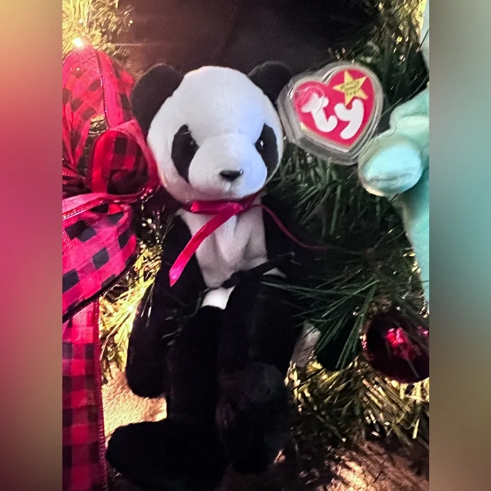TY BEANIE BABY COLLECTABLE BEARS HOLIDAY LIGHT UP WREATH